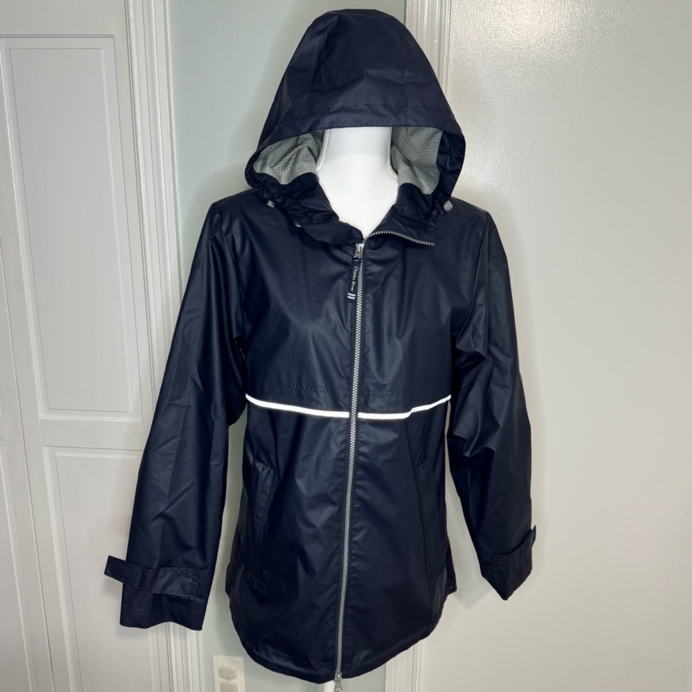 Charles‎ River Apparel Navy and White Jacket with Hood